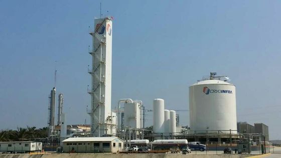 99,5% planta criogênica 2500Nm3/H da separação do ar do oxigênio gasoso